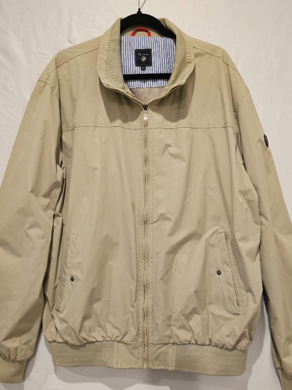 Camicissima Milano Men 4XL Beige Harrington Jacket Lightweight Bomber Italian